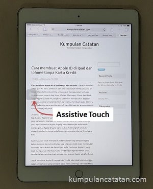 assistive touch pada Ipad Air