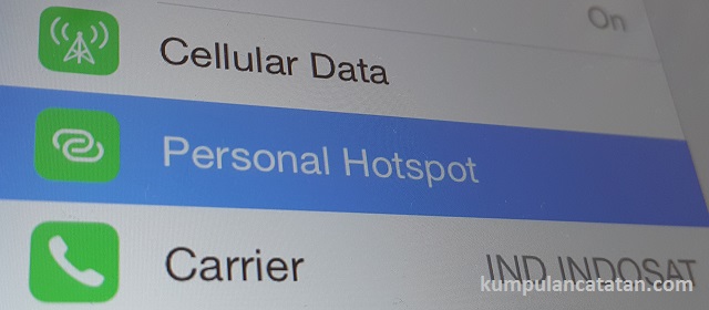 Cara setting Ipad dan Iphone (iOS 8) menjadi Hotspot Wifi