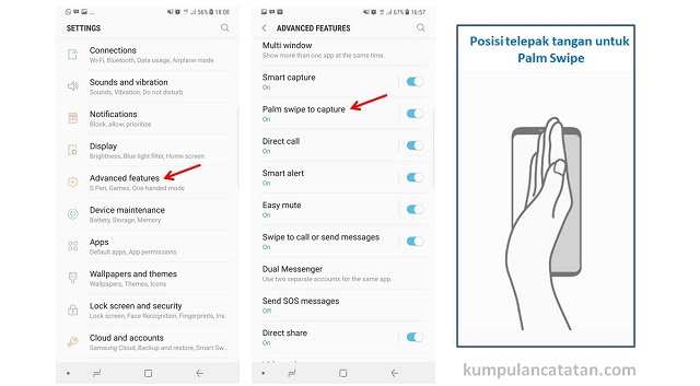 Cara Mengambil Screenshot dengan Palm Swipe di Samsung Galaxy Note 8