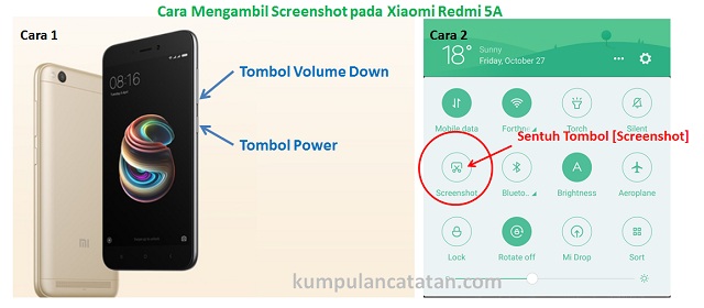 Cara Mengambil Screenshot pada Xiaomi Redmi 5A dan Redmi 5A Prime