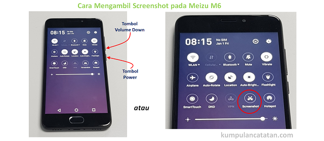 cara mengambil screenshot pada Meizu M6