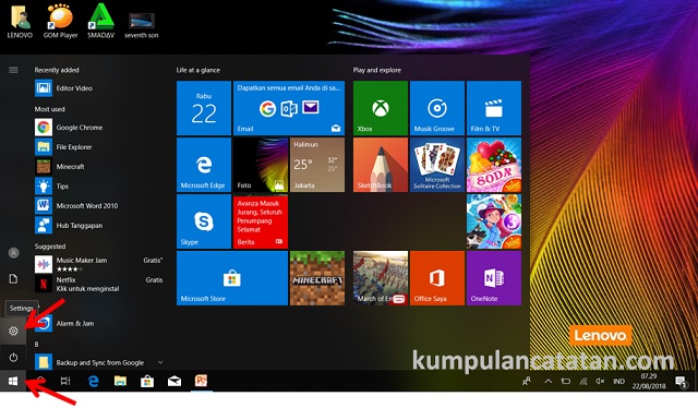 Menu Start Windows 10
