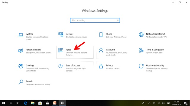 Menu Windows Setting di Windows 10