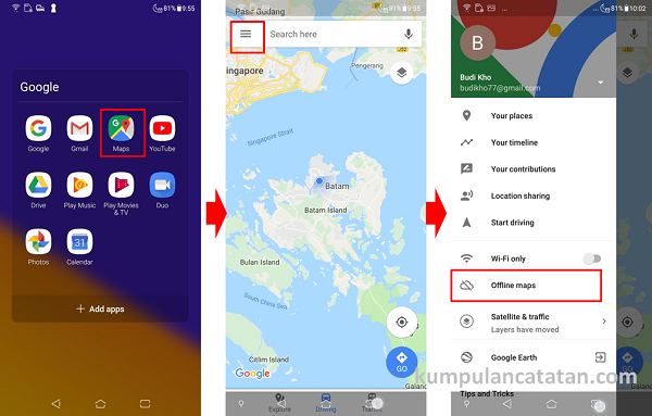 Cara Menggunakan Google Maps offline