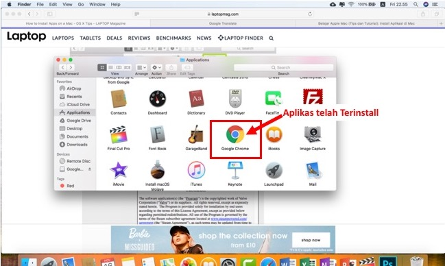 lokasi file aplikasi yang terinstall di Macbook