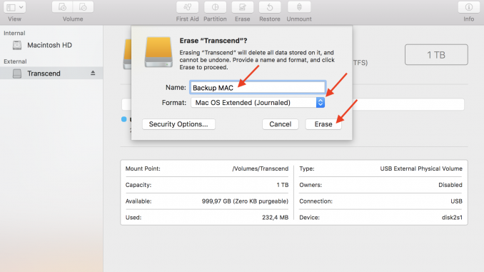 Cara Format Hardisk External Macbook - Erase 2