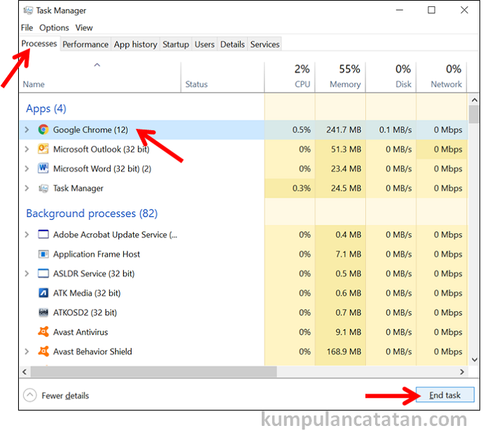 Cara Menutup Paksa Aplikasi di Windows 10 pada Laptop atau Komputer (PC) dengan Task Manager
