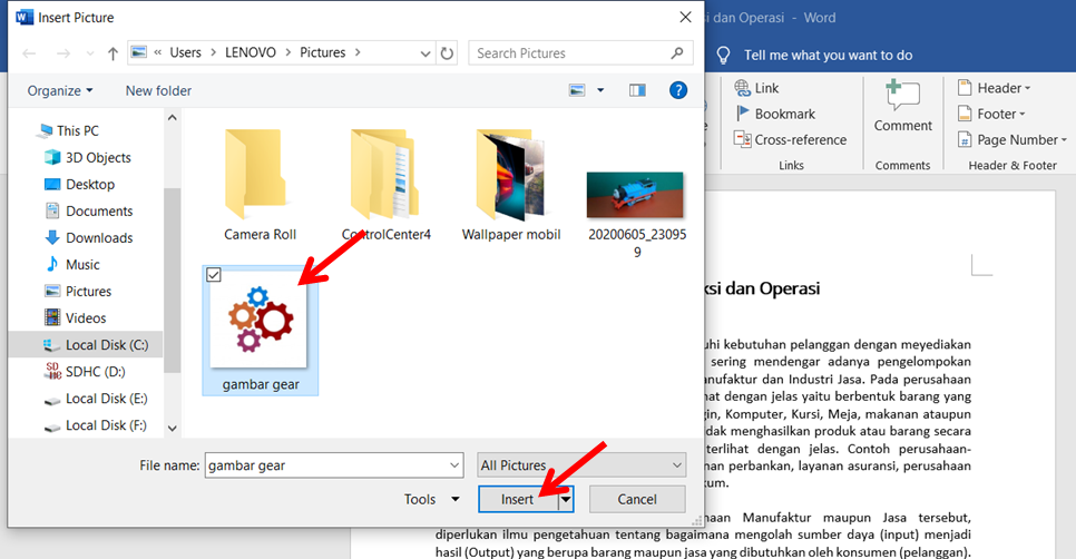 Cara Memasukkan Gambar ke Microsoft Word dan Mengatur Posisi Gambarnya -  Kumpulan Catatan