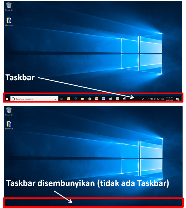 Cara Menyembunyikan Taskbar Windows 10 secara Otomatis